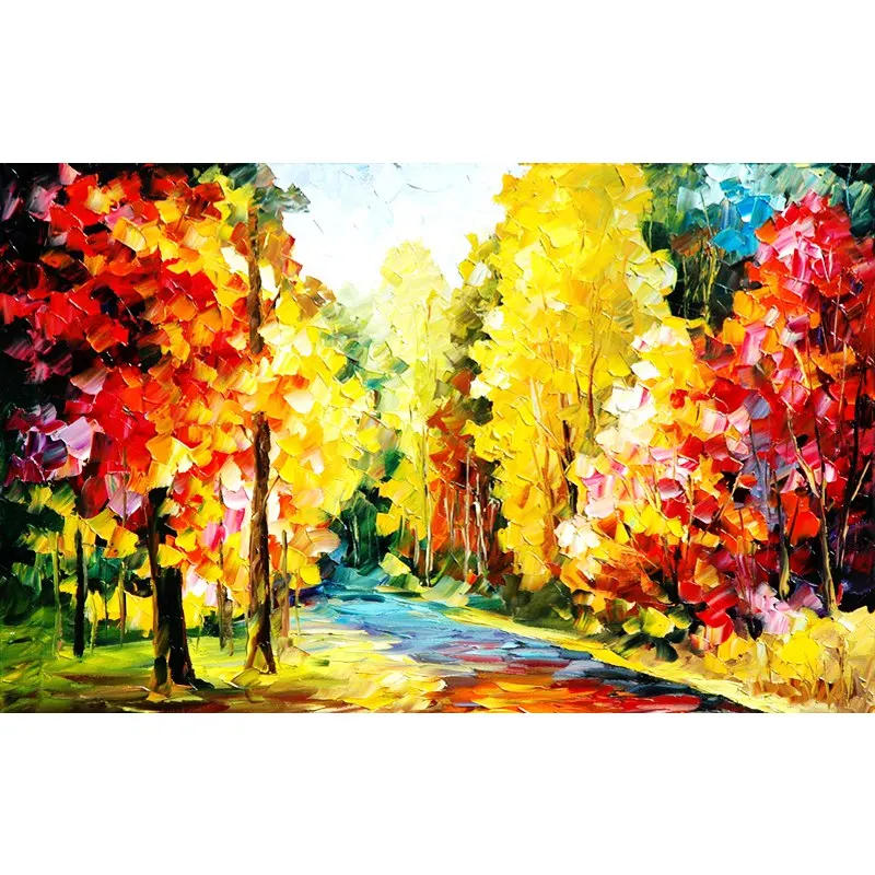 

Cutiepop High Qualiy 5D Resin Full Diamond Painting Cross Stitch Fall Landscape Rhinestone Mosaic Embroidery Home Decor NCP125