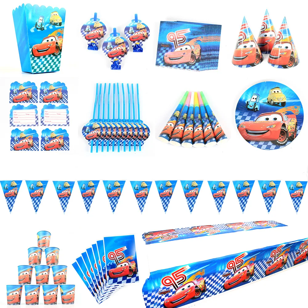 disney cars mcqueen kids birthday party decoration set mcqueen birthday supplies