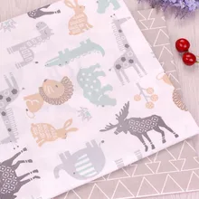 Хлопок саржевая ткань белая мультяшная животное серая стрела Геометрическая ткань для DIY кроватки постельные принадлежности Подушка одежда лоскутное Декор тела