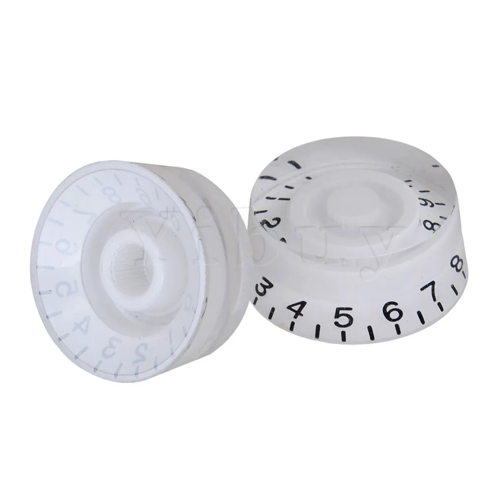 

Yibuy 200 x Speed Control Knobs White with Black Number for Electric Guitar Part