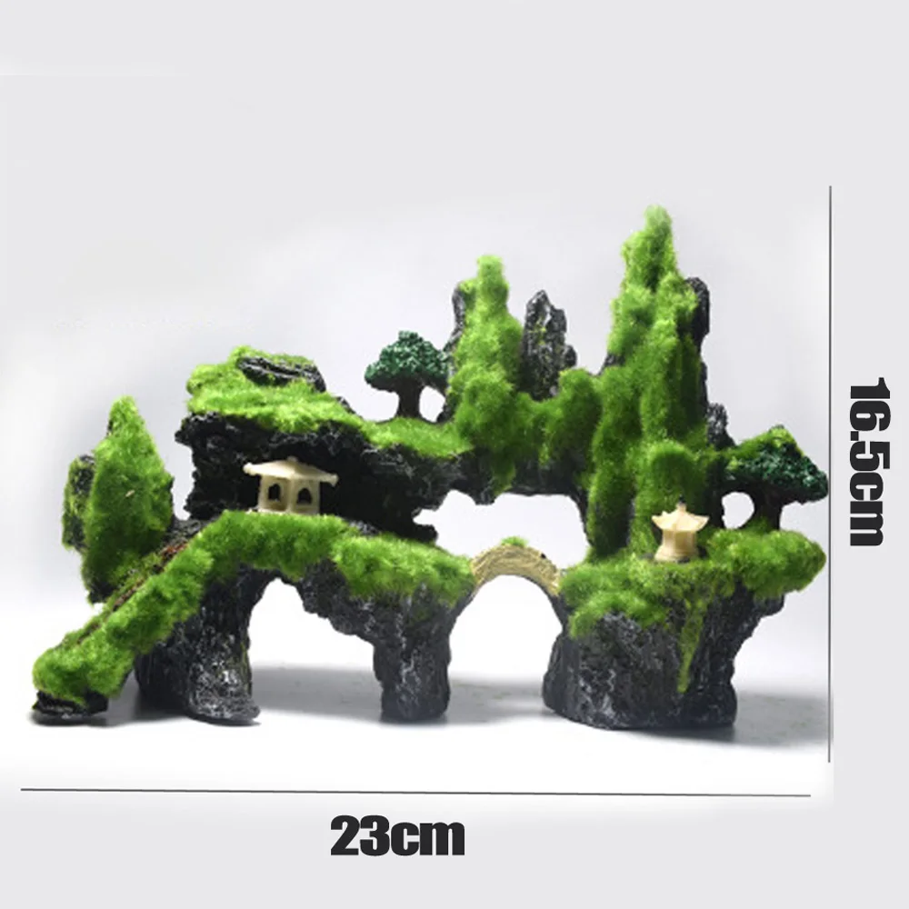 

Aquarium Decor Resin Mountain Rockery Hide Shrimp Shelter Fish Tank Landscape Ornament
