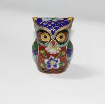

Chinese cloisonne owl polished crafts ornaments