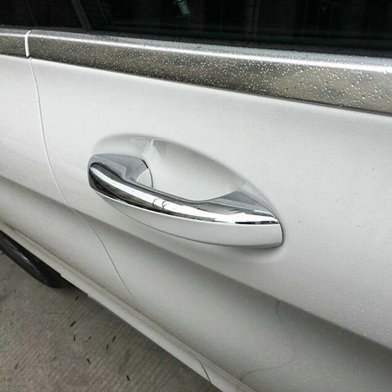 Partes exteriores manija de la puerta de plata cubre el borde del coche para Mercedes-Benz e-class c-class GLE GLC ABS 5 piezas prácticas