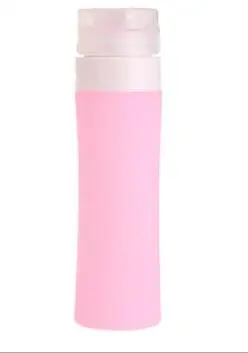 Силиконовая портативная дорожная упаковочная бутылка для лосьона, шампуня, ванны, косметический контейнер, сумка - Цвет: Розовый