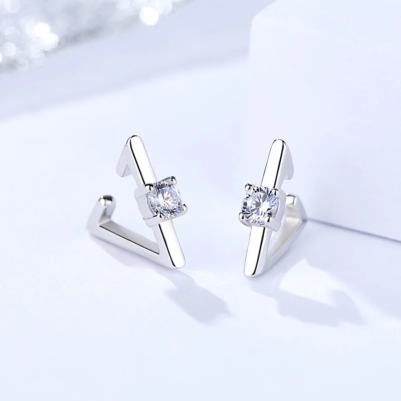 3 SILVER clip earrings for women