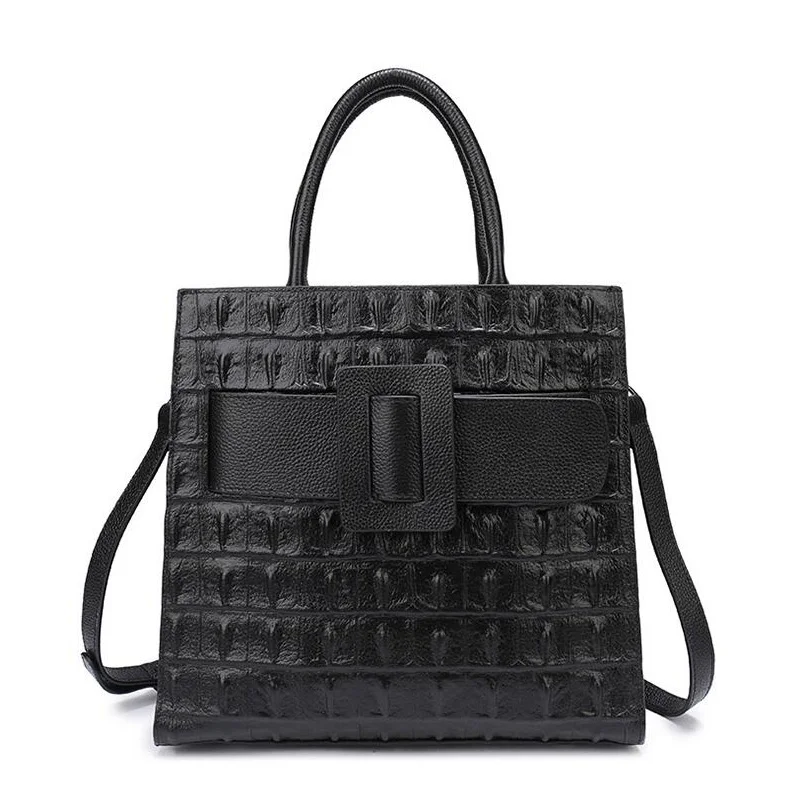 

2018 Crocodile Alligator Genuine Leather Designer Women Tote Bags Ladies Pattern Handbag Shoulder Casual Female Bolsas Femininas