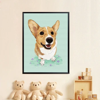 

Cute dog New 100% 5D Diamond Mosaic pictures Handmade Diamond Painting Cross Stitch Kits Diamond Embroidery