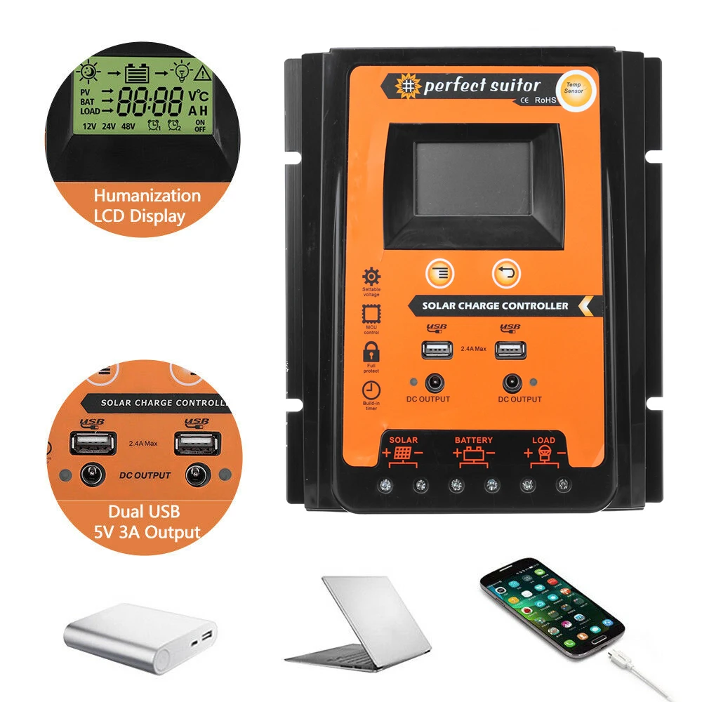 Areyourshop 30A 50A 70A 12V 24V panel słoneczny mppt kontroler ładowania regulator baterii Areyourshop 30A 50A 70A 12V 24V panel słoneczny mppt kontroler ładowania regulator baterii