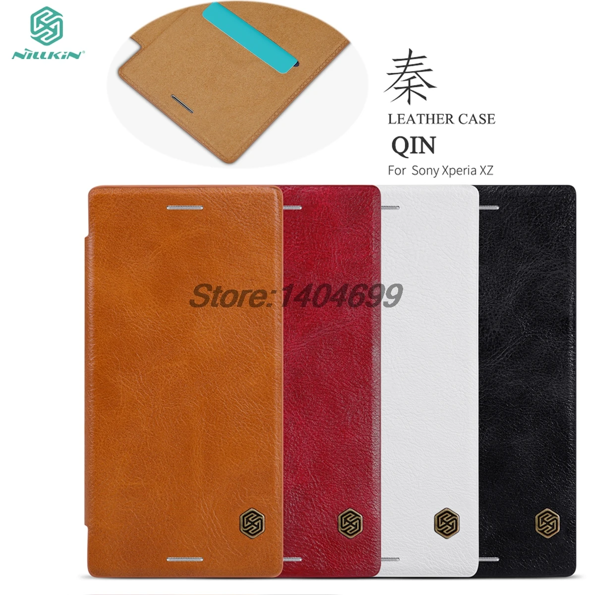 

sFor Sony Xperia XZ Case Nillkin Qin Series PU Leather Cover Flip Case For Sony Xperia XZS With Card Bag