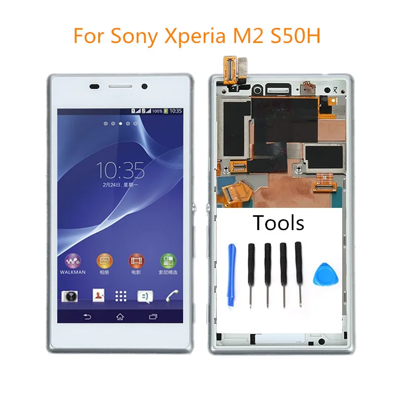 Для Sony Xperia M2 S50H D2302 D2303 D2305 D2306 ЖК-Дисплей с Сенсорным Экраном дигитайзер Ассамблеи