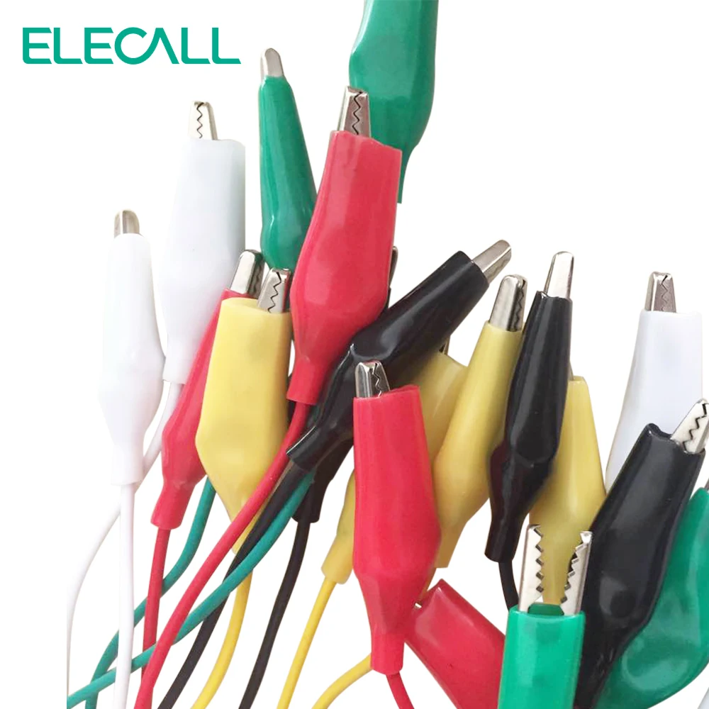 ELECALL 10 Pcs คลิปจระเข้ Multimeter Test Leads Double Ended คลิปจระเข้