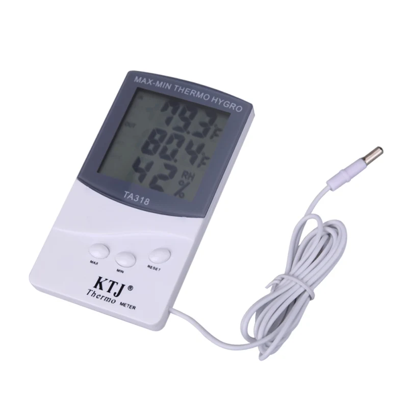 Digtal LCD Indoor Outdoor Thermometer TA318 Digital LCD Thermometer Hygrometer Temperature AAA Battery 12.5 x 7.0 x 1.92cm Digtal LCD Indoor Outdoor Thermometer TA318 Digital LCD Thermometer Hygrometer Temperature AAA Battery 12.5 x 7.0 x 1.92cm