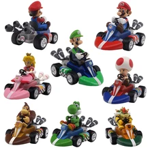 7 Styles Super Mario Bros Mario Pull Back Kart Racer Car Donkey Kong Luigi Yoshi Toad