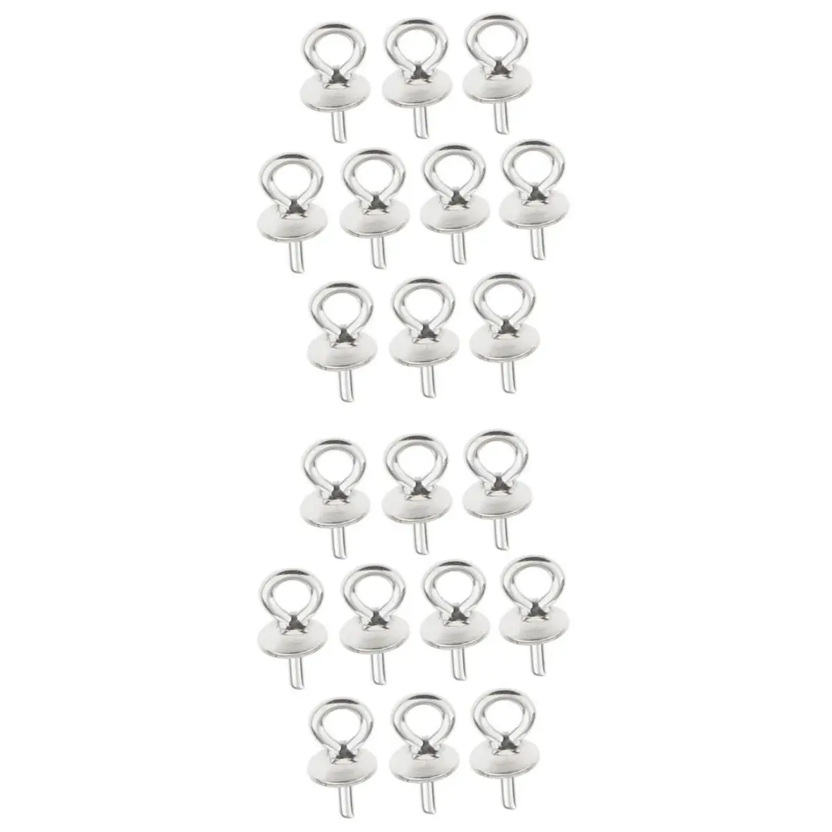 20 Pieces Sterling Silver 925 Pendant Clasp Pearl Bail Eye Pins Jewellery Findings Connector 4mm And 5mm