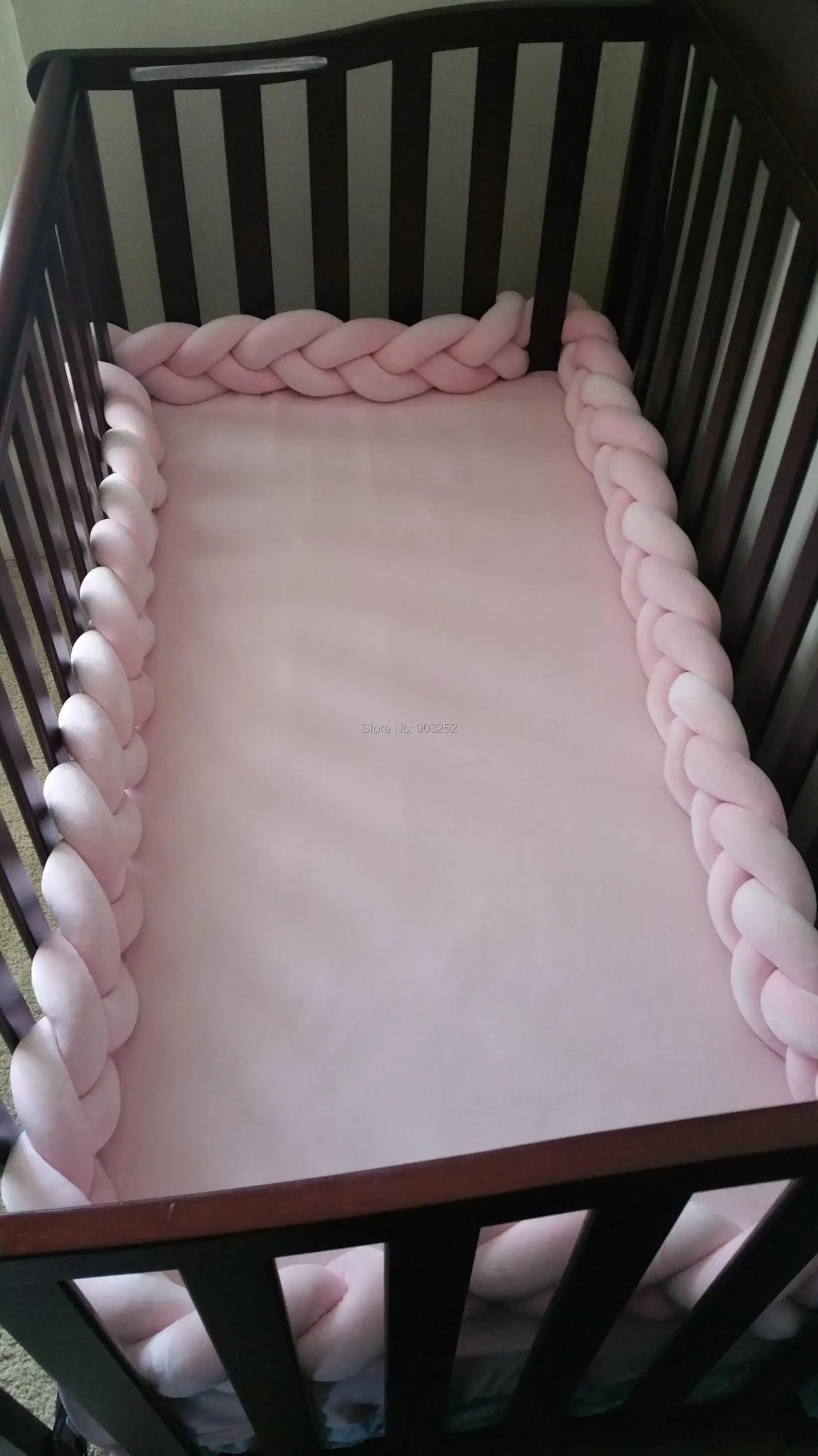 Длина 300 см, детская кроватка, бампер, завязанная узлом, заплетенная плюшевая детская колыбель, Декор, подарок для новорожденных, подушка, детская кровать, спальный бампер
