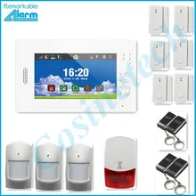 868 МГЦ Умный дом охранной сигнализации панели, поддержка IOS Android APP 7 дюймов сенсорный экран системы GSM сигнализация