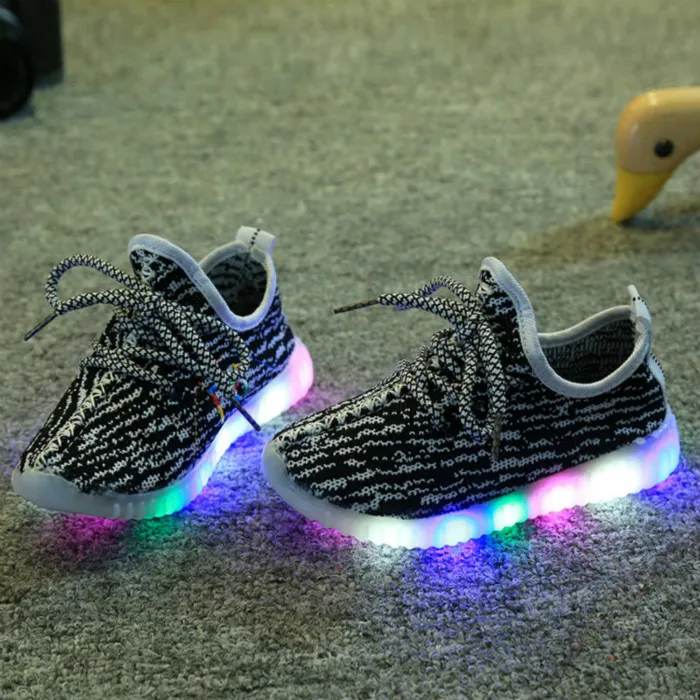 Детская обувь со светодиодной подсветкой детская повседневная обувь для малышей обувь для мальчиков и девочек спортивная обувь для детей светодиодный легкие кроссовки детские светящиеся Enfant - Цвет: White with LED