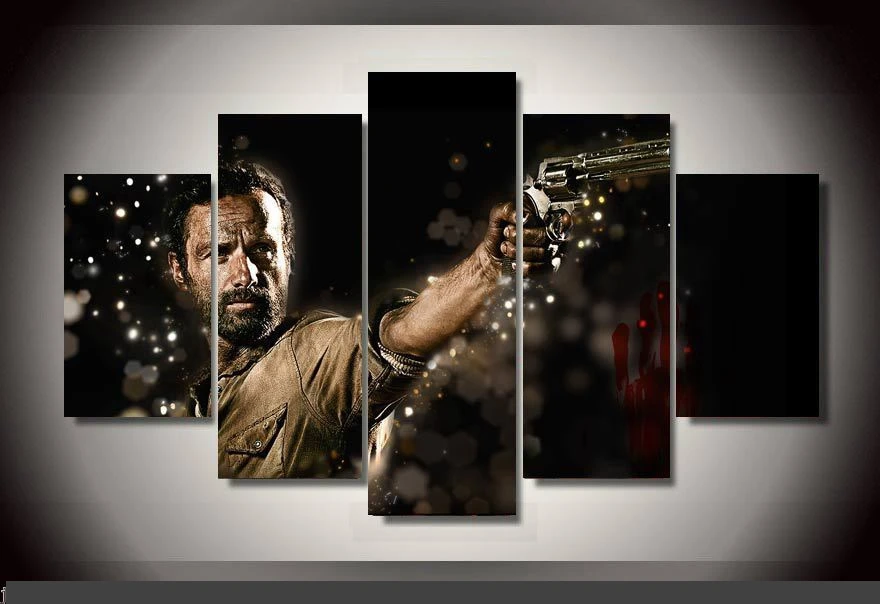 

Modern Indoor Decor Original W8 Walking Dead Rick canvas print in 5 pieces