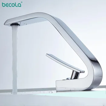

BECOLA ChromeBasin Faucets Modern Bathroom Mixer Tap Brass Washbasin Faucet Single Handle Single Hole Elegant Crane For Bathroom