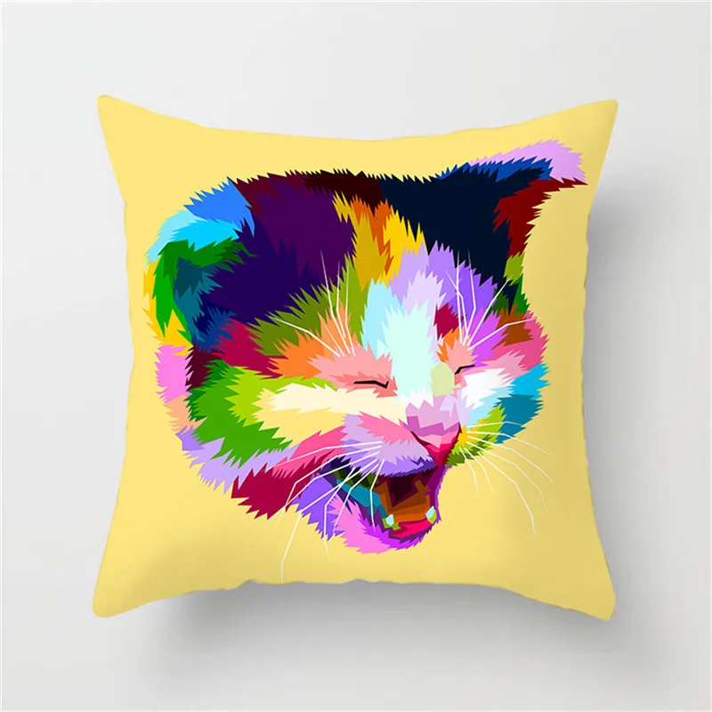 Fuwatacchi милый чехол для подушки с изображением животных разноцветный бульдог кошка Хаски корги чехол для подушки для декоративного домашнего дивана автомобиля чехол s