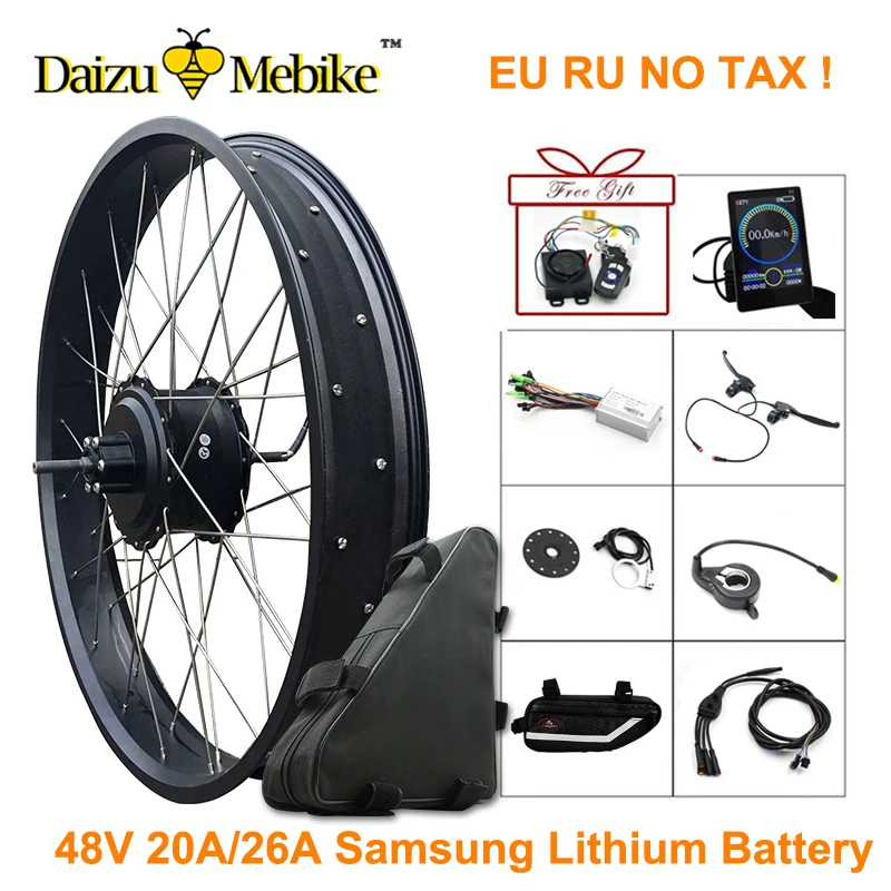 Высокая Скорость 48 в 1000 Вт задний концентратор Мотор колесо для электрического велосипеда комплект samsung Ebike комплект Fat Tire 20 "26" 4,0 мотор Ebike