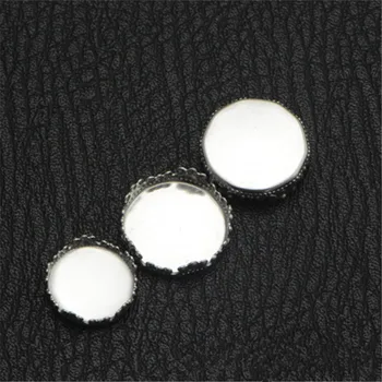 

200 PCS 10/12/14/16/18/20/25mm Round Cabochon Base Connectors Settings Stainless Steel Crown Bezel Setting For Jewelry Making