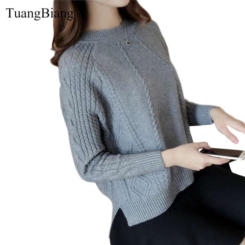 

Ladies Autumn Pullover Female Winter Blouse Coat Twist Short Bottom Sweaters 2018 Thick Casual Jumper women long sleeve Sweater
