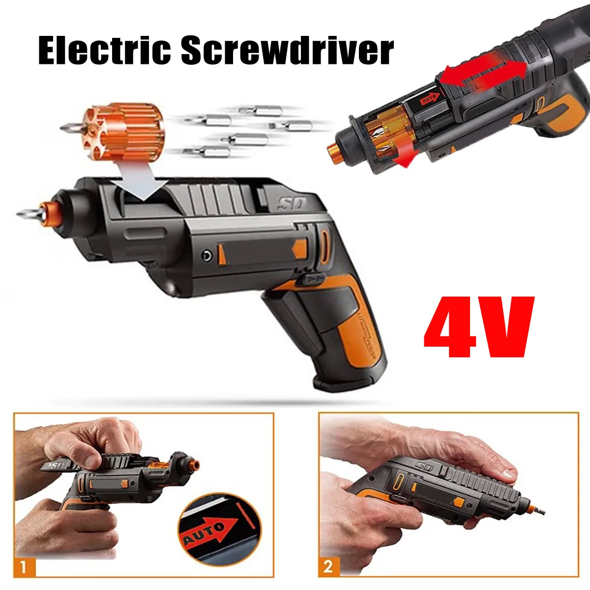 

Electric Screwdriver 4V With Li-Ion Battery Rechargeable Cordless Household Multifunction For WORX Electric Drill Hand Tool