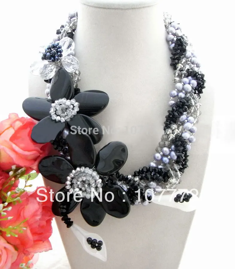 

6 strands Pearl Crystal Necklace