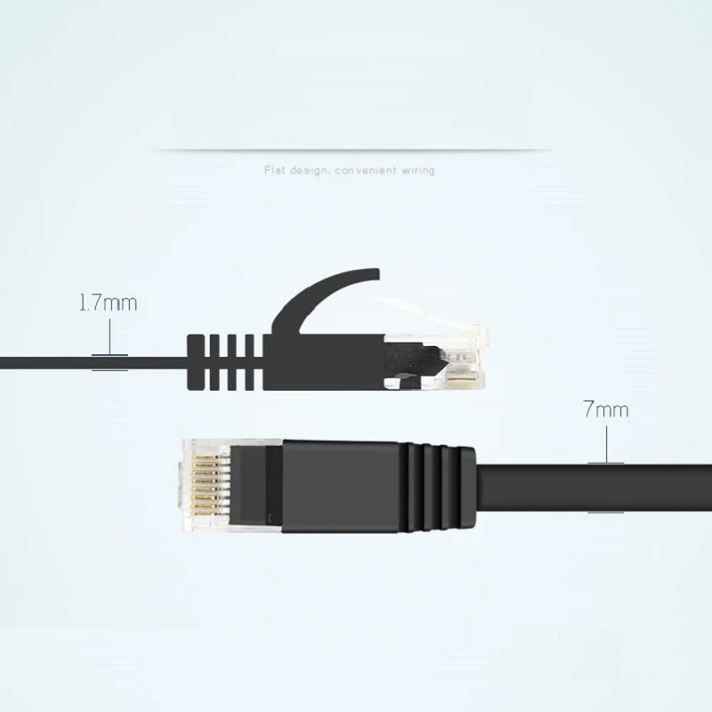 Сетевой кабель CAT6 плоский UTP Ethernet сетевой RJ45 патч LAN черный/синий/белый 6 упаковок