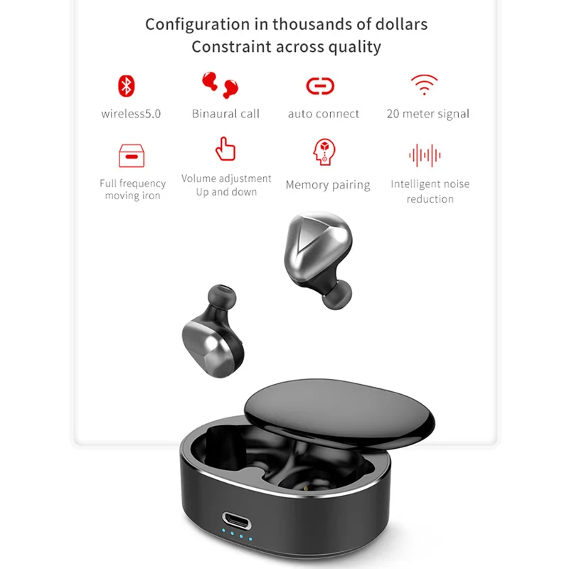 Teamyo T50 TWS Bluetooth гарнитура Беспроводные наушники Handfree 360 Вращение спортивные для