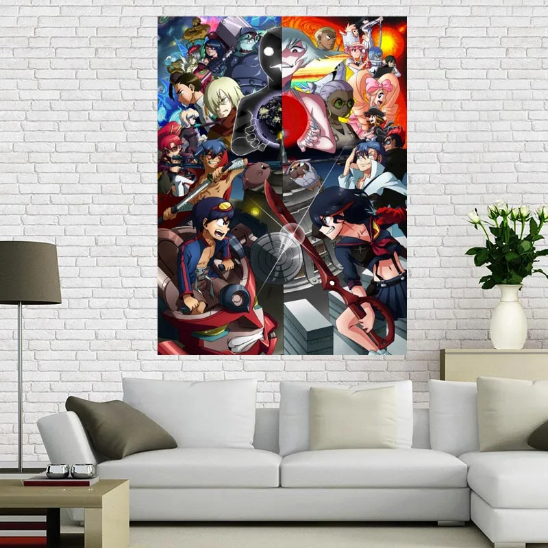 Стиль Гуррен Lagann на заказ шелк Холст 27X40 см 30x45 см DIY плакат лучший подарок для детской комнаты Прямая поставка