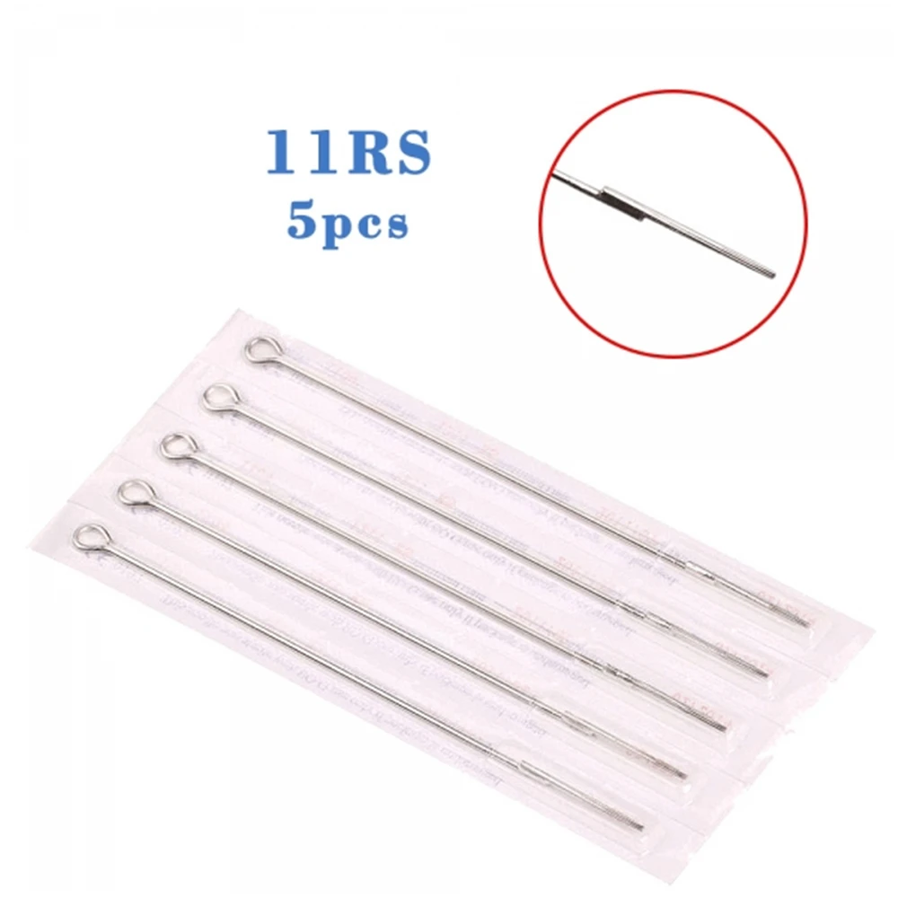 5Pcs 11RS Safety Stainless Steel Professional Tattoo Needles Mens Women ...
