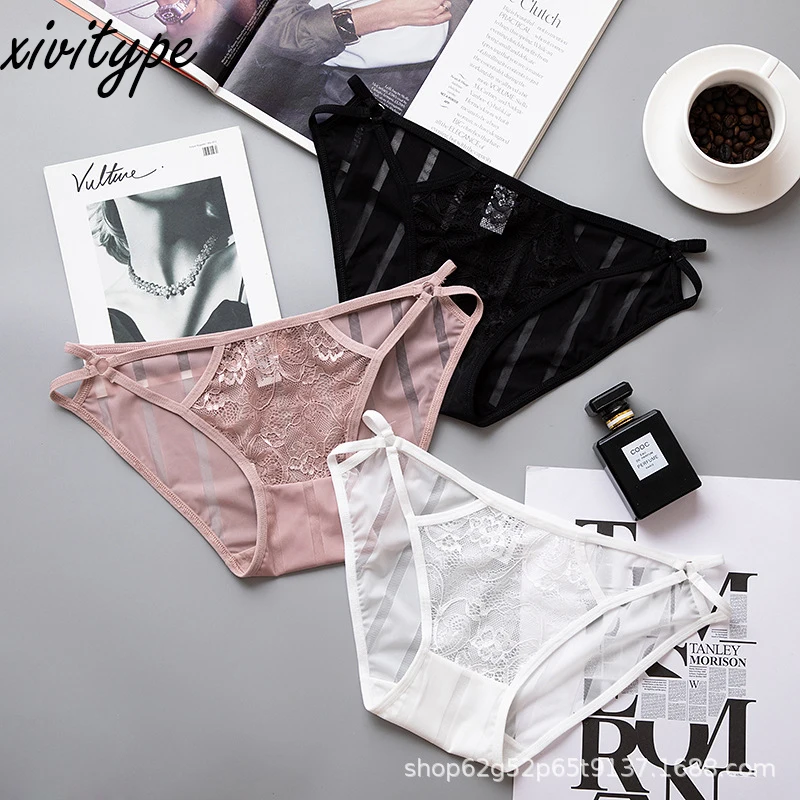 

Women Low Waist Female Panties Lace Underwear Women Transparent Cute Underwear Briefs Tangas Women Sexy Underwear Lingerie Z0388