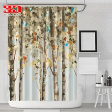 Масляная печать, красочное дерево, занавеска для душа для ванной, декоративная ванна, водонепроницаемая плесень и экологичный размер 180x180 см