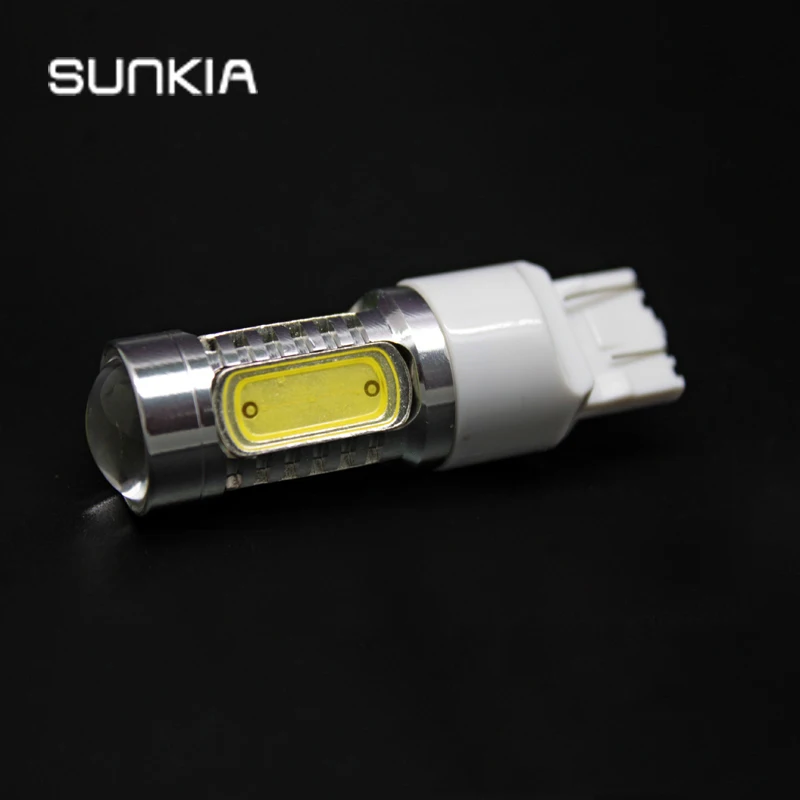 

1PCS/LOT T20 7443 W21/ 5W High Bright 7.5W Wedge Car Brake Stop Reverse Turn Signal LED Bulb 12V White Free Shipping