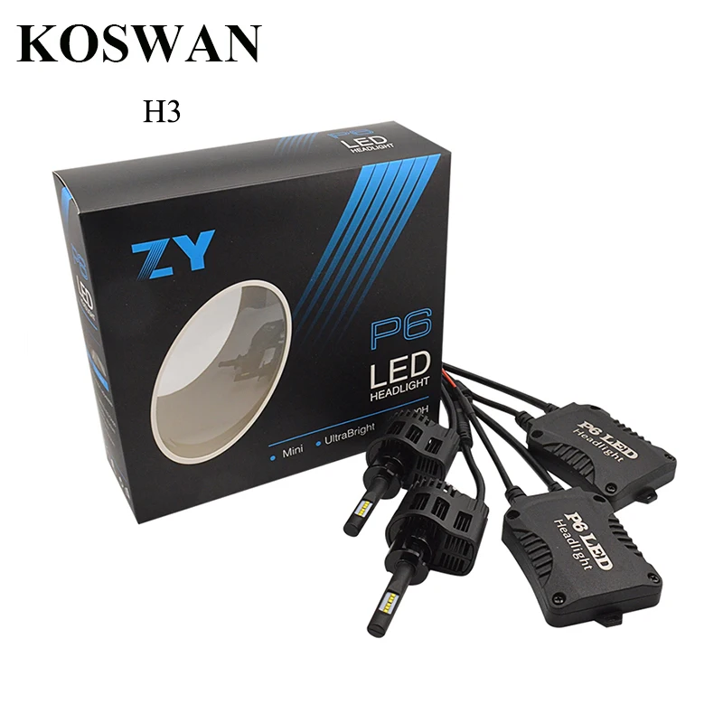 

2pcs LED Light Bulb H3 6000K Headlight Kit 45W 4500LM High Power Conversion Car LED Headlight Bulb Lamp H3 P6 LED Headlight H3