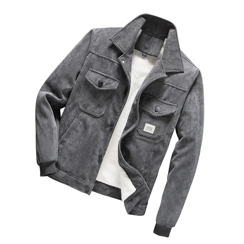 

2018 men's clothing autumn and winter new hot sale plus velvet jacket corduroy jacket male street casual youth XL jacket