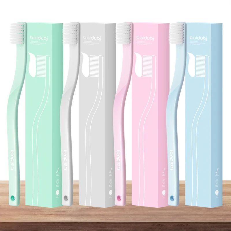 

2018 New Adult Toothbrush Simple Design Curve Creative Personality Toothbrush Soft White Bristles Oral Hygiene 4 Color Options