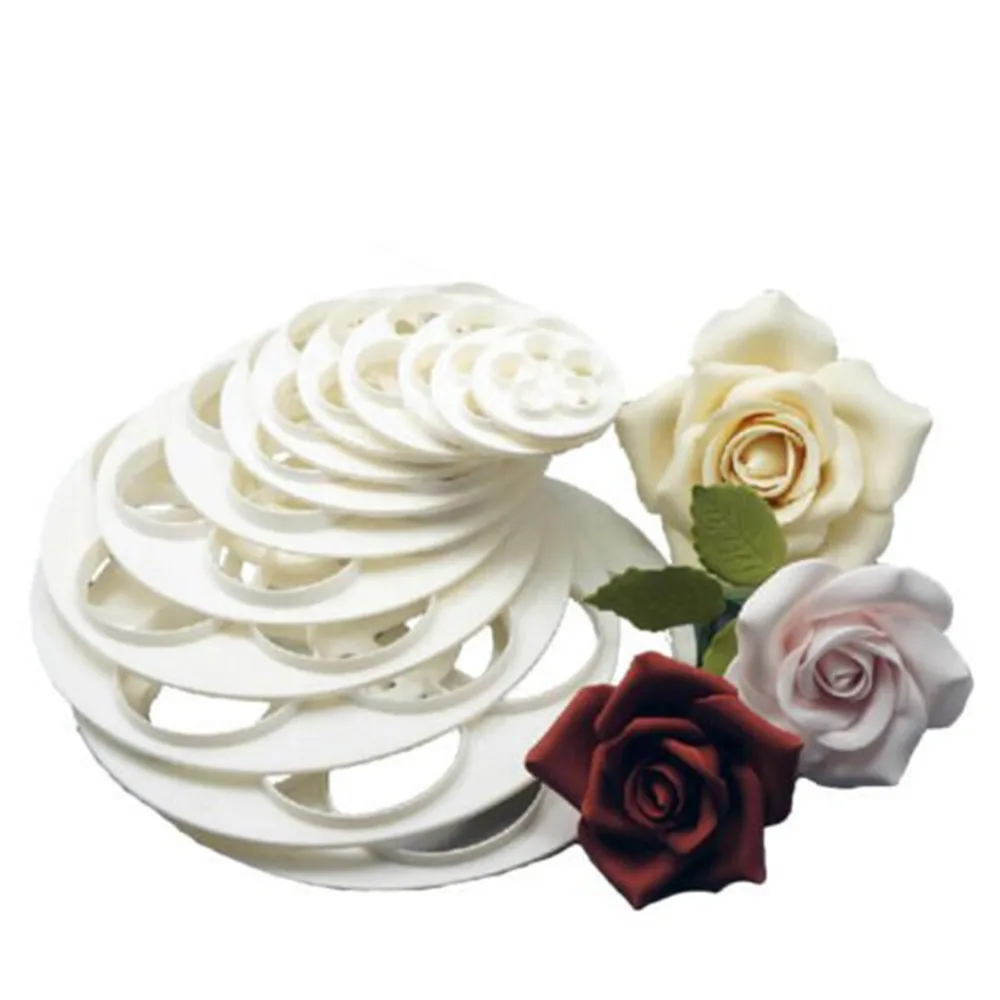 6 шт./компл. роза цветок Fondant (сахарная) Торт кондитерский шприц для украшения