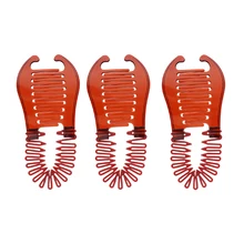 MagiDeal 6,3x2,8 дюймов зажимы-бананы, локоны для волос, переплетенные с двух сторон, расческа для волос коричневый и Brack