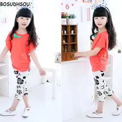 Bosudhsou yl-13 штаны для девочек Новое поступление леггинсы для девочек с цветочным принтом классические леггинсы для малышей Детские Обувь для