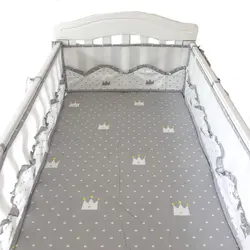 Волна Дизайн Лето кроватки бамперы детская кровать безопасный бамперы цельный новорожденных Cot Защитите Pad короны звезды для маленьких