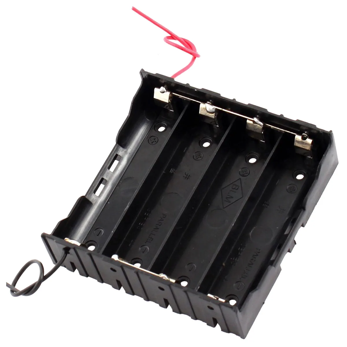 Practical Rectangle In Parallel 2 Wired 4 x 3.7V 18650 Battery Holder