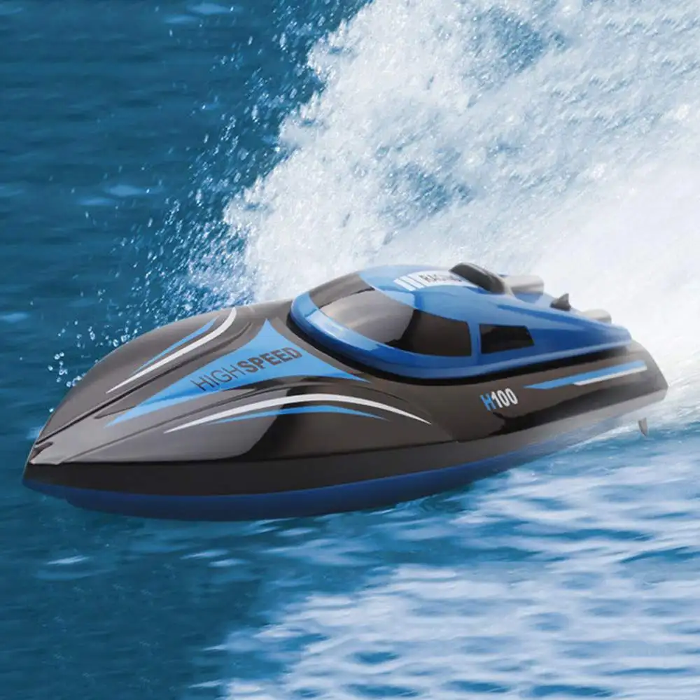 

Blue 4CH 2.4G High Speed RC boat Racing Remote Controlled RC Boat Fjshing Cooling Toy Water NEW