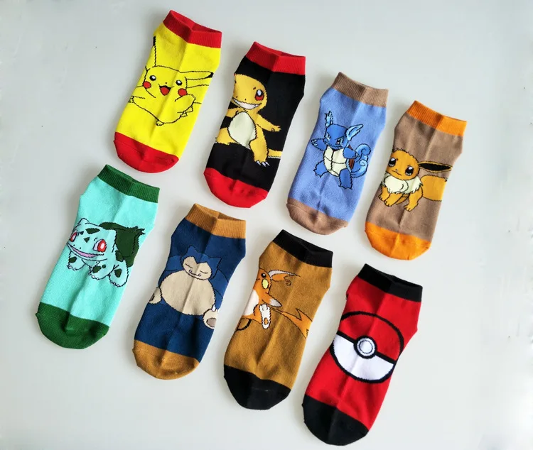 60 пар Pokemon Go Pocket Monster Socks Blastoise Пикачу чармандер прошитый узор невидимое нескользящее покрытие женские носки