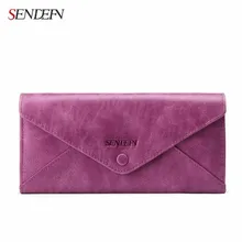 Sendefn 2017 neue brieftasche echtes leder dame geldbörse vintage lange brieftasche geld geldbörse frauen brieftasche hülle tasche luxus clutch