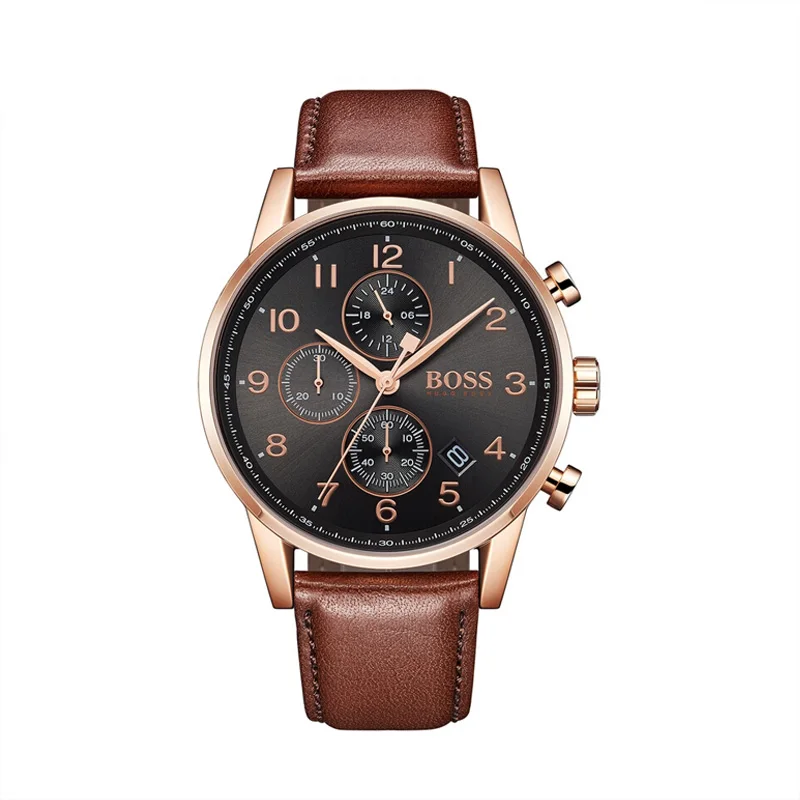 

BOSS Navigator Luxury Watch for Men Chronograph Watch Brand Quartz Watch with Leather Strap Wrist Watch - HB1513496