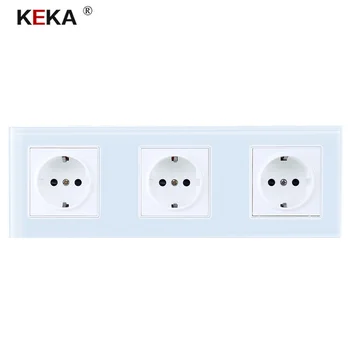

KEKA New EU Standard Pop Power Socket Outlet Panel Triple Wall Power Outlet Without Plug 3 Way Socket 16A Plug Power