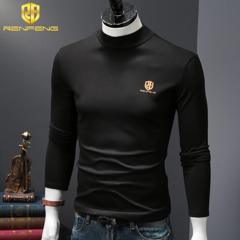 95% cotton thermo shirt for men long sleeve undershirt Slim Pullover Warm shirts thermal underwear t-shirt mens plus velvet tops (8)